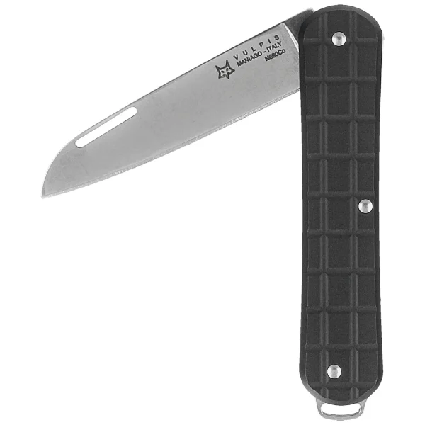 Scyzoryk Fox Vulpis Grenade Pattern Black Aluminium, Polished N690Co (FX-VPGP130 BK)-1