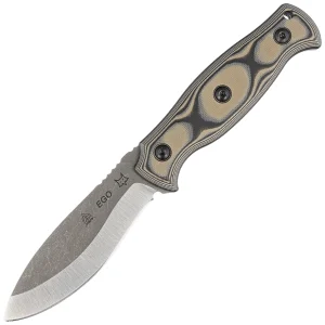 Nóż Fox Ego Black/Coyote Tan G10, Stonewashed AISI 1095 by Alfredo Doricchi (TK-FX01)-1