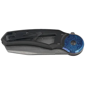 Nóż składany Fox Metamorphosis Black PVD Titanium, Timascus HW, Damasteel Super Dense Twist (FX-556-A1)-2