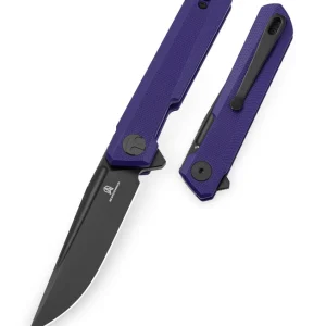 Nóż składany Bestechman Mini Dundee DD Purple G10, Black PVD D2 by Ostap Hel (BMK08D)-1