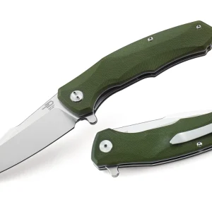 Nóż składany Bestech Warwolf Army Green G10, Stonewashed/Satin D2 (BG04B)-1
