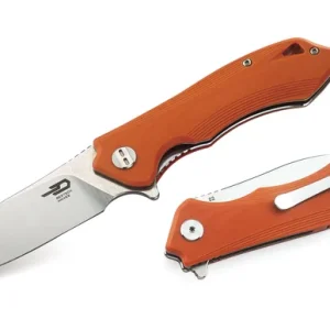 Nóż składany Bestech Beluga Orange G10, Stonewashed/Satin D2 (BG11E-2)-1