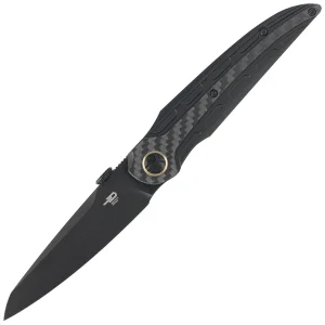 Nóż składany Bestech Prydwen Black Titanium/Regular Carbon Fiber, Black PVD MagnaCut by Kombou (BT2409D)-1