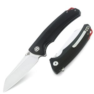 Nóż składany Bestech Texel Black G10, Stonewashed/Satin D2 by A Purvis Blades (BG21A-1)-1