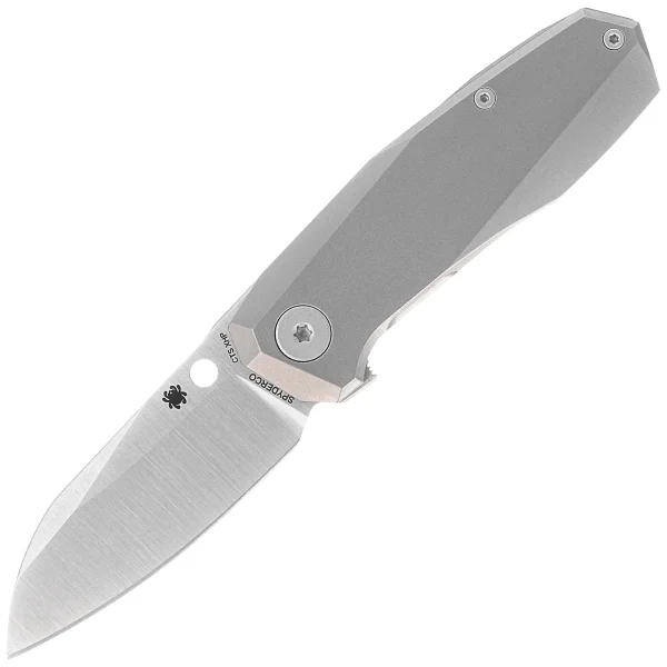 Nóż składany Spyderco Techno 3 Gray Titanium, Satin CTS XHP by Marcin Slysz (C158TIP3)-1