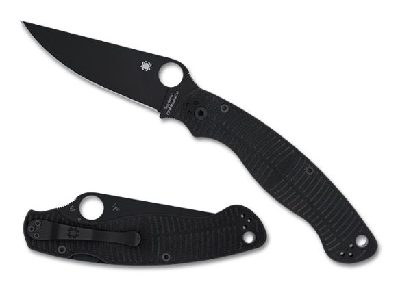 Nóż składany Spyderco Military 2 Salt Black G10, Black DLC MagnaCut by Sal, Eric Glesser (C36GMCBKP2)-1