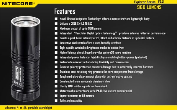 Latarka Nitecore EA41W 860 Lumenów-25