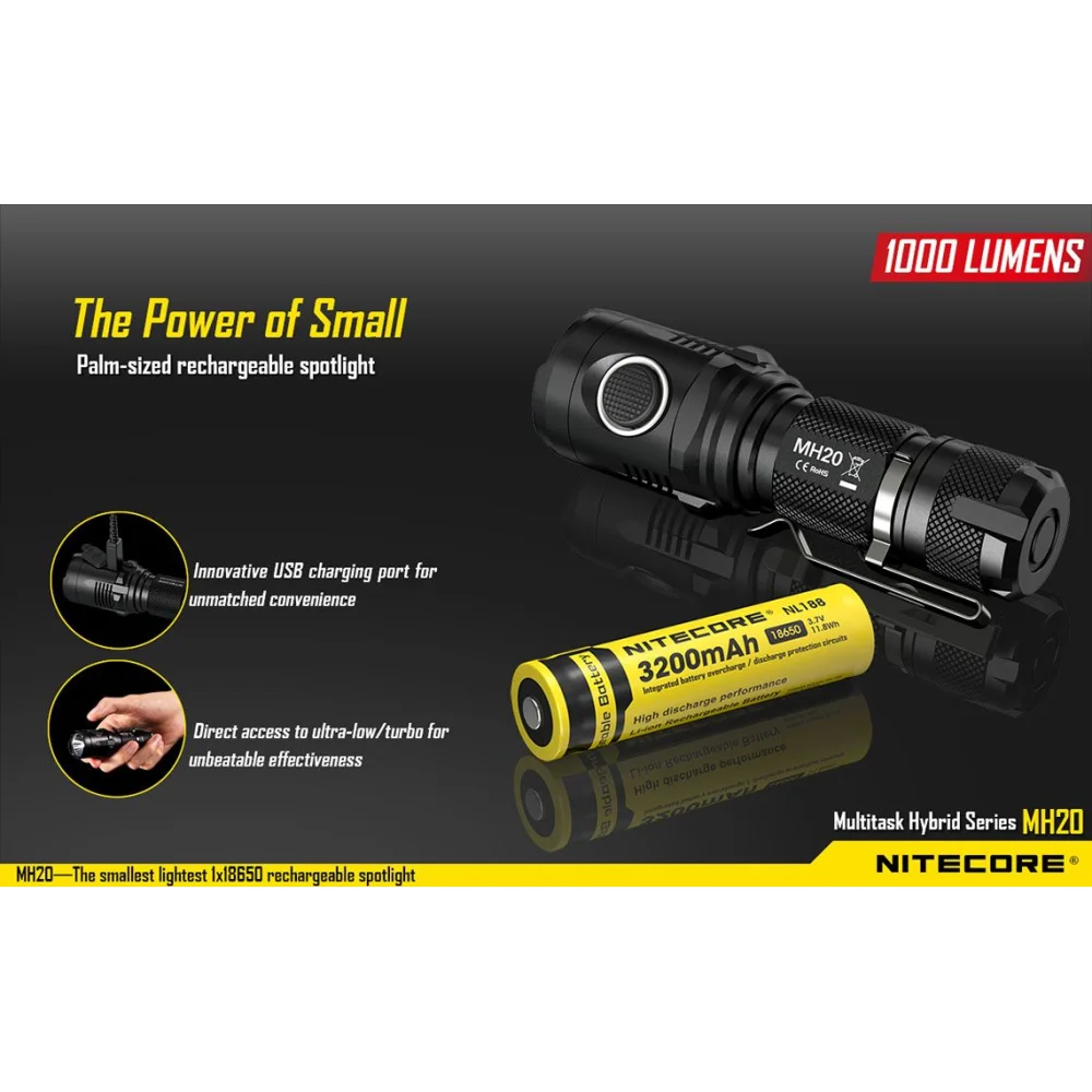 Latarka Nitecore MH20 Multi-Task Hybrid 1000 lumenów 4 Latarka Nitecore MH20 Multi-Task Hybrid 1000 lumenów
