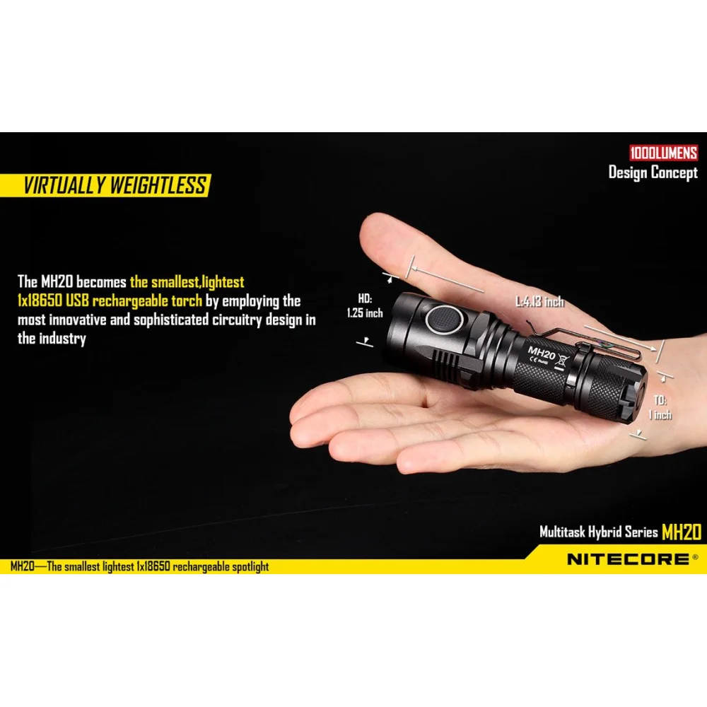 Latarka Nitecore MH20 Multi-Task Hybrid 1000 lumenów 5 Latarka Nitecore MH20 Multi-Task Hybrid 1000 lumenów