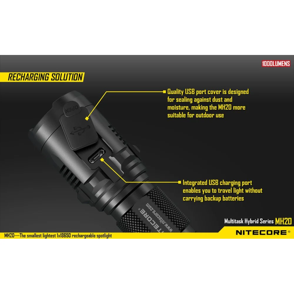 Latarka Nitecore MH20 Multi-Task Hybrid 1000 lumenów 6 Latarka Nitecore MH20 Multi-Task Hybrid 1000 lumenów