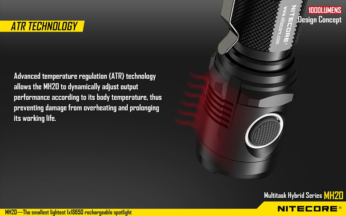 Światło S.O.S.: Tak | Maksymalny czas pracy (godz.): 235 | Zasięg wiązki światła (m): 220 | Waga bez baterii (g): 88 | Baterie w zestawie: 1x 18650 | Futerał: Tak | Wodoodporność: Tak | Kolor: Czarny | Baterie (kompatybilne): 1 x 18650 lub 2 x CR123 | Długość całkowita (mm): 105 | Średnica głowicy (mm): 32 | Źródło światła: Dioda LED CREE XM-L2 U2 | Światło stroboskopowe: tak | Moc światła (L): 1000 - LifeGun.pl Latarka Nitecore MH20 Multi-Task Hybrid 1000 lumenów-12