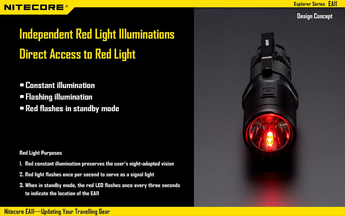 Światło S.O.S.: Tak | Maksymalny czas pracy (godz.): 12 | Zasięg wiązki światła (m): 190 | Waga bez baterii (g): 53 | Ładowarka w zestawie: Nie | Futerał: Tak | Wodoodporność: Tak | Kolor: Czarny | Baterie (kompatybilne): 1x AA | Długość całkowita (mm): 92 | Średnica głowicy (mm): 25 | Źródło światła: Dioda LED CREE XM-L2 U2 | Światło stroboskopowe: tak | Moc światła (L): 900 - LifeGun.pl Latarka Nitecore EA11 900 lumenów-8