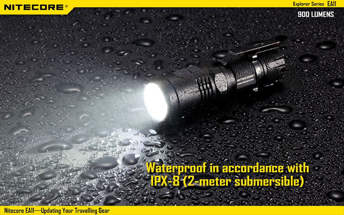 Światło S.O.S.: Tak | Maksymalny czas pracy (godz.): 12 | Zasięg wiązki światła (m): 190 | Waga bez baterii (g): 53 | Ładowarka w zestawie: Nie | Futerał: Tak | Wodoodporność: Tak | Kolor: Czarny | Baterie (kompatybilne): 1x AA | Długość całkowita (mm): 92 | Średnica głowicy (mm): 25 | Źródło światła: Dioda LED CREE XM-L2 U2 | Światło stroboskopowe: tak | Moc światła (L): 900 - LifeGun.pl Latarka Nitecore EA11 900 lumenów-18