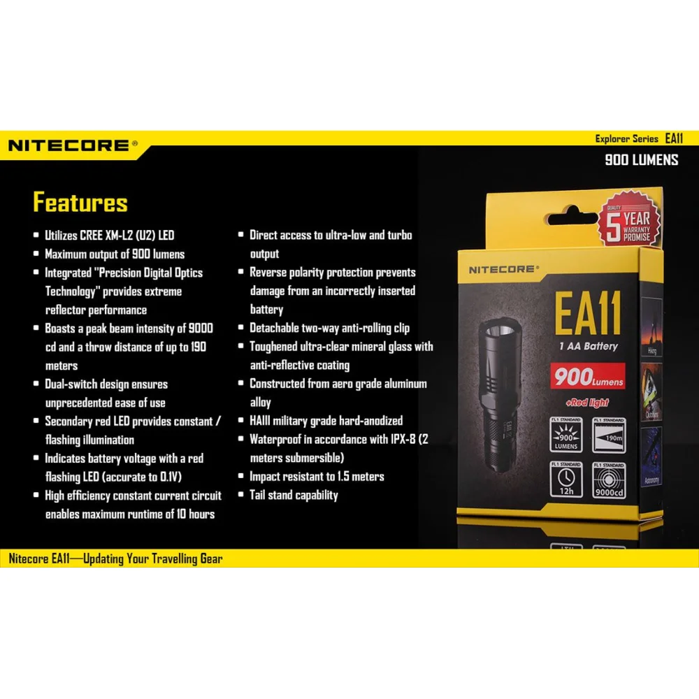 Latarka Nitecore EA11 900 lumenów 21 Latarka Nitecore EA11 900 lumenów