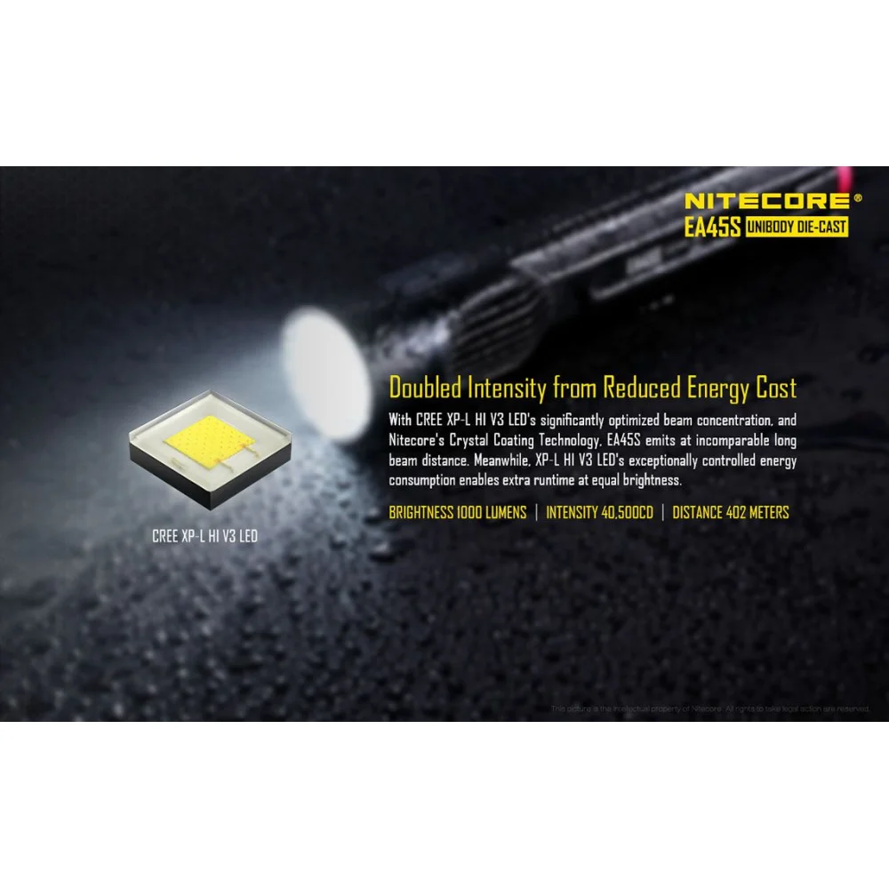 Latarka Nitecore LED Cree XP-L HI V3 EA45S 1000 lumenów 6 Latarka Nitecore LED Cree XP-L HI V3 EA45S 1000 lumenów