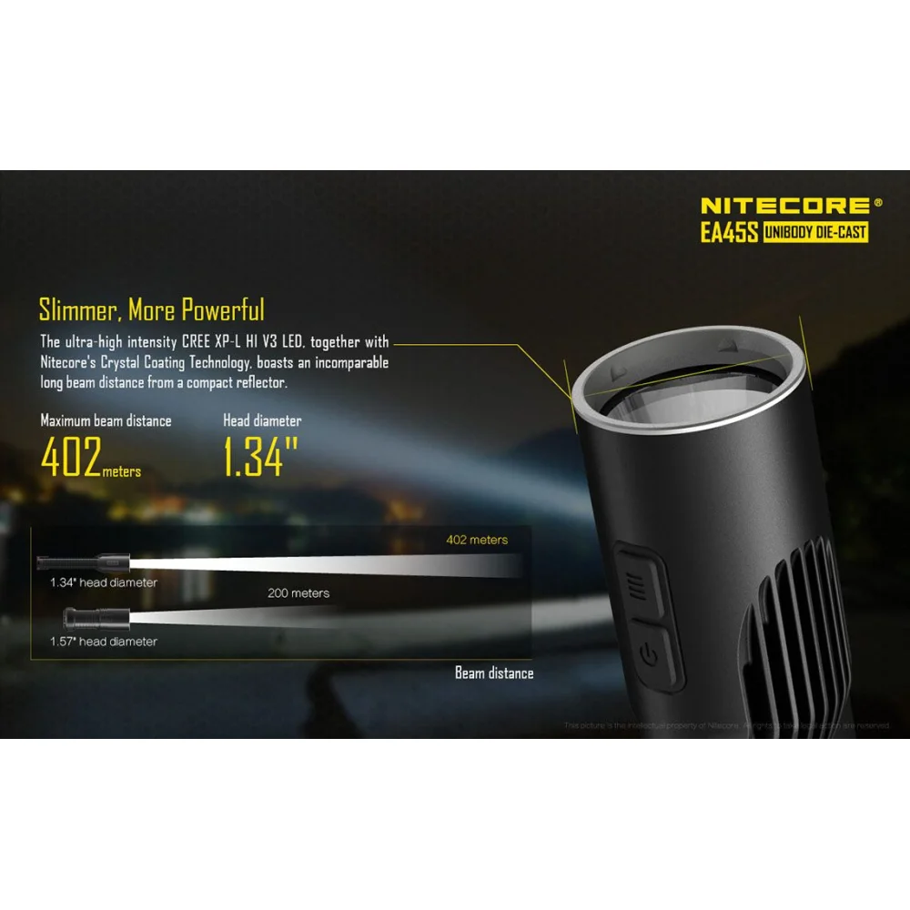 Latarka Nitecore LED Cree XP-L HI V3 EA45S 1000 lumenów 7 Latarka Nitecore LED Cree XP-L HI V3 EA45S 1000 lumenów
