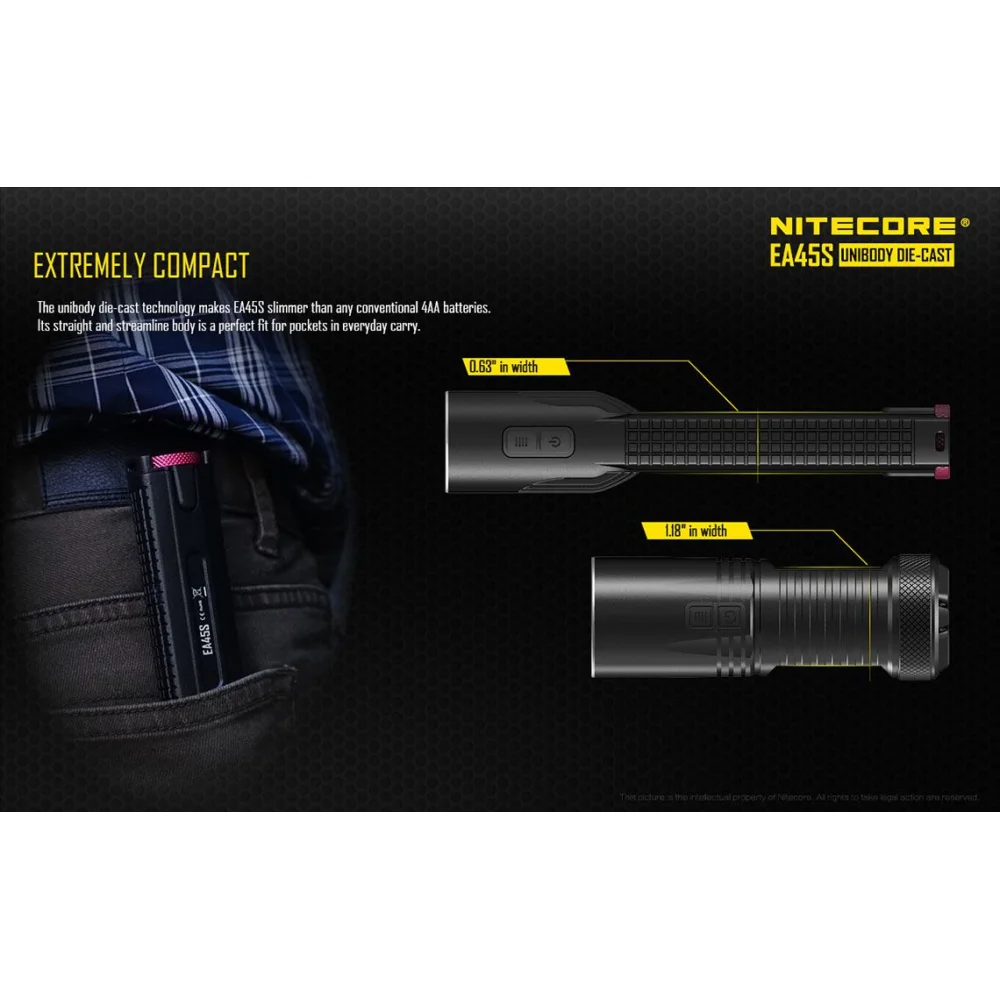 Latarka Nitecore LED Cree XP-L HI V3 EA45S 1000 lumenów 10 Latarka Nitecore LED Cree XP-L HI V3 EA45S 1000 lumenów