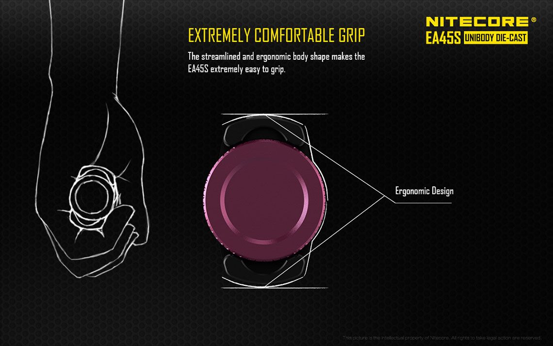 Światło S.O.S.: Tak | Maksymalny czas pracy (godz.): 416 | Zasięg wiązki światła (m): 402 | Waga bez baterii (g): 133 | Ładowarka w zestawie: Nie | Baterie w zestawie: Nie | Futerał: Tak | Wodoodporność: Tak | Kolor: Czarny | Baterie (kompatybilne): 4x AA | Długość całkowita (mm): 170 | Średnica głowicy (mm): 34 | Źródło światła: Dioda LED CREE XP-L HI V3 | Światło stroboskopowe: tak | Moc światła (L): 1000 - LifeGun.pl Latarka Nitecore LED Cree XP-L HI V3 EA45S 1000 lumenów-15
