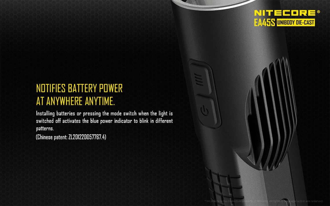 Światło S.O.S.: Tak | Maksymalny czas pracy (godz.): 416 | Zasięg wiązki światła (m): 402 | Waga bez baterii (g): 133 | Ładowarka w zestawie: Nie | Baterie w zestawie: Nie | Futerał: Tak | Wodoodporność: Tak | Kolor: Czarny | Baterie (kompatybilne): 4x AA | Długość całkowita (mm): 170 | Średnica głowicy (mm): 34 | Źródło światła: Dioda LED CREE XP-L HI V3 | Światło stroboskopowe: tak | Moc światła (L): 1000 - LifeGun.pl Latarka Nitecore LED Cree XP-L HI V3 EA45S 1000 lumenów-20