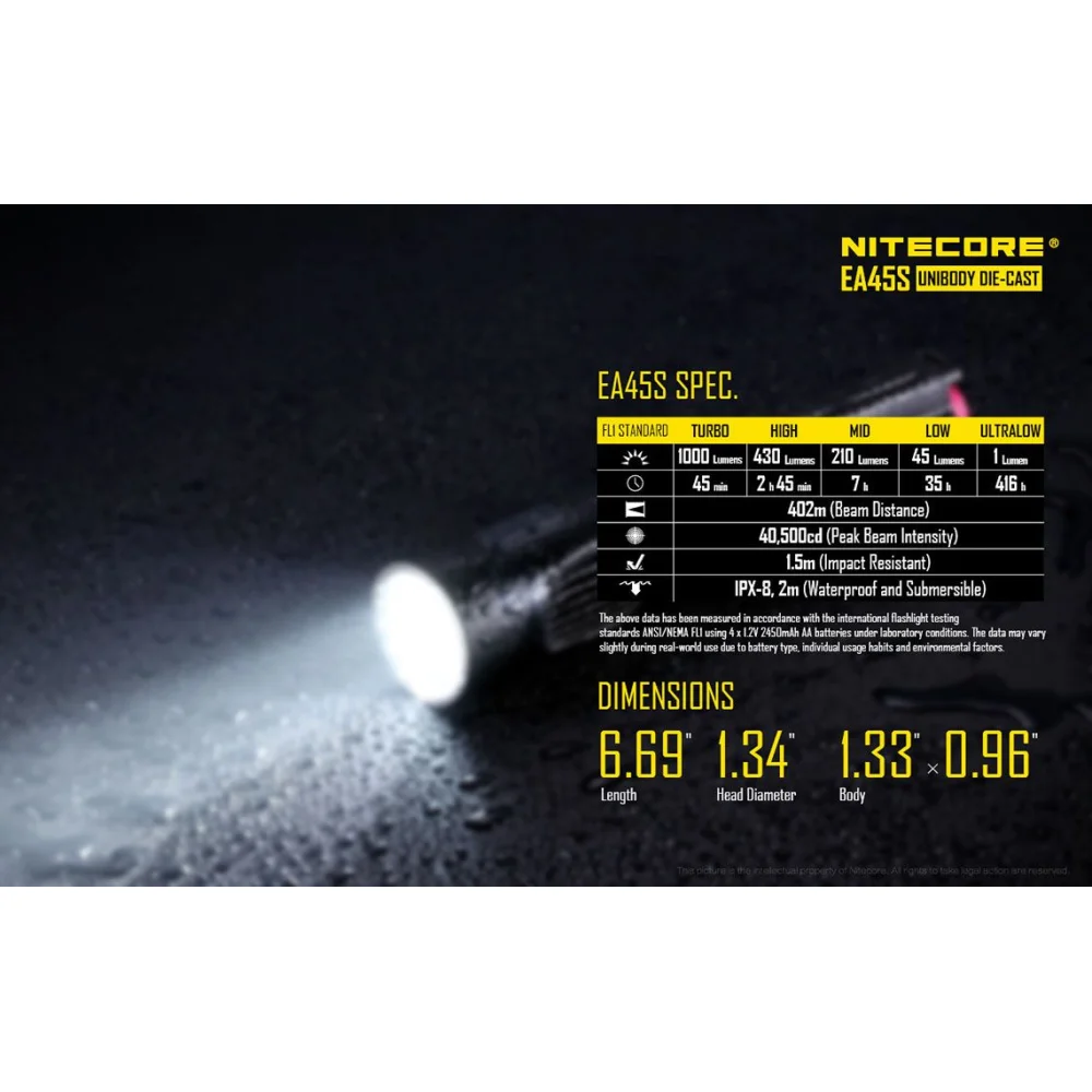 Latarka Nitecore LED Cree XP-L HI V3 EA45S 1000 lumenów 26 Latarka Nitecore LED Cree XP-L HI V3 EA45S 1000 lumenów