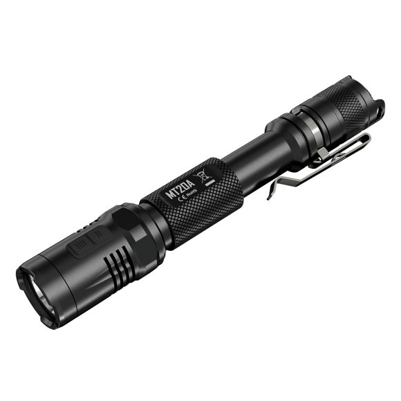 Latarka Nitecore MT20A 360 Lumenów CECHY: Dioda CREE XP-G2 R5 Maksymalna moc: 360 lumenów Zasięg: do 160 metrów Zasilanie: 2x bateria AA (brak w zestawie) Tryby specjalne: lokalizator Beacon, SOS, Stroboskop Długość: 156,9 mm Średnica głowicy: 25,4 mm Waga: 75 g (bez baterii) - LifeGun.pl Latarka Nitecore MT20A 360 Lumenów-1