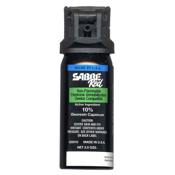 Rodzaj gazu: Stożek (Cone) | Zasięg (m): 2.5-3 | Wydajność (strzałów): 10 | Pojemność (ml): 54 - LifeGun.pl Gaz pieprzowy Sabre Red MK3 520010-C (chmura)-1