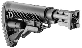 Wysokość (mm): 131 | Szerokość (mm): 48 | Długość całkowita (mm): 200 / 295 | Waga (g): 424 - LifeGun.pl Kolba z amortyzatorem FAB SBT-V58 FK-2