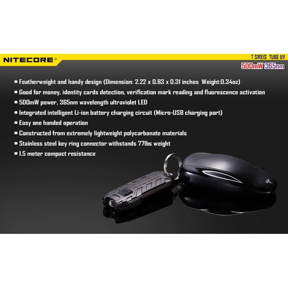 Latarka Nitecore TUBE UV Czarna 13 Latarka Nitecore TUBE UV Czarna
