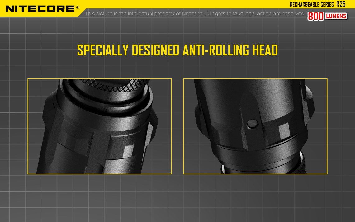 Latarka Nitecore R25 800 Lumenów CECHY: Maksymalna moc: 800 lumenów Zasięg: 321 metrów Dioda LED CREE XP-L HI V3 Zasilanie: 1x akumulator 18650 (w zestawie - NL188DW) lub 2x CR123A Port ładowania - można ładować jedynie dedykowany akumulator NL188DW - NIE WOLNO ŁADOWAĆ INNYCH AKUMULATORÓW W PORCIE ŁADOWANIA Tryb specjalny - stroboskop Wodoodporna, zgodna - LifeGun.pl Latarka Nitecore R25 800 Lumenów-21