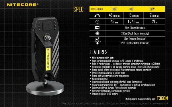 Latarka Nitecore T360M 45 Lumenów z Magnesem-19