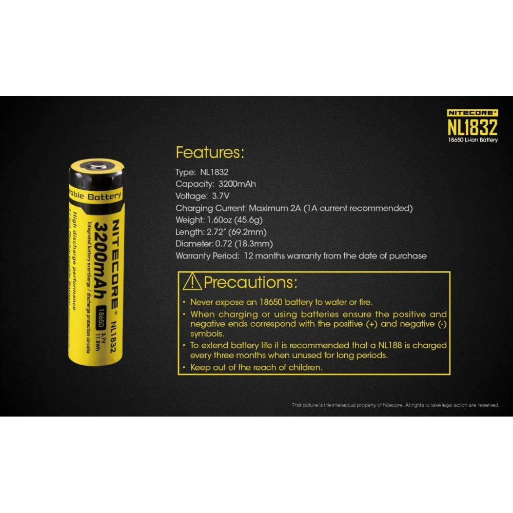 Akumulator Nitecore 18650 NL1832 3200mAh 9 Akumulator Nitecore 18650 NL1832 3200mAh
