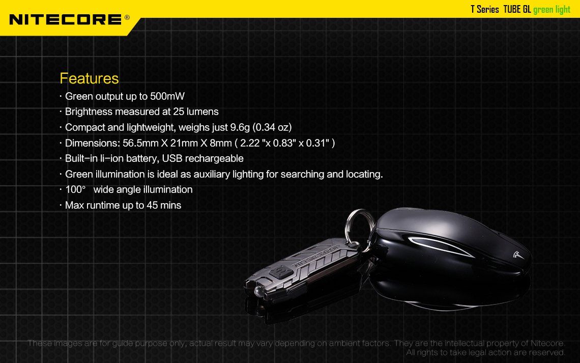 Latarka Nitecore TUBE-GL Green Light (zielone światło) Kompaktowa latarka ze światłem zielonym (podstawowym). Idealna do zadań taktycznych, poszukiwań itp. CECHY: Moc: 25 lumenów Maksymalny czas pracy: 45 minut Wbudowany akumulator Li-ion Światło zielone (podstawowe) - doskonale sprawdzi się podczas działań taktycznych, poszukiwań itp. Port USB do ładowania akumulatora Kąt świecenia - 100 stopni - LifeGun.pl Latarka Nitecore TUBE-GL Green Light (zielone światło)-13