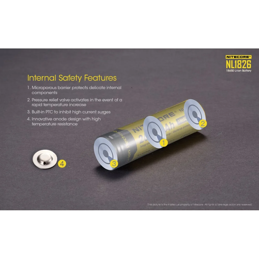 Akumulator Nitecore 18650 NL1826 2600mAh 4 Akumulator Nitecore 18650 NL1826 2600mAh