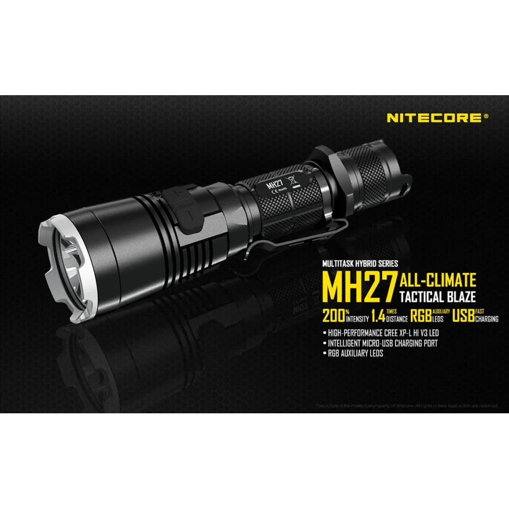 Komplet: Latarka Led Nitecore MH27 1000 Lumenów + Akumulator 1834 7 Komplet: Latarka Led Nitecore MH27 1000 Lumenów + Akumulator 1834