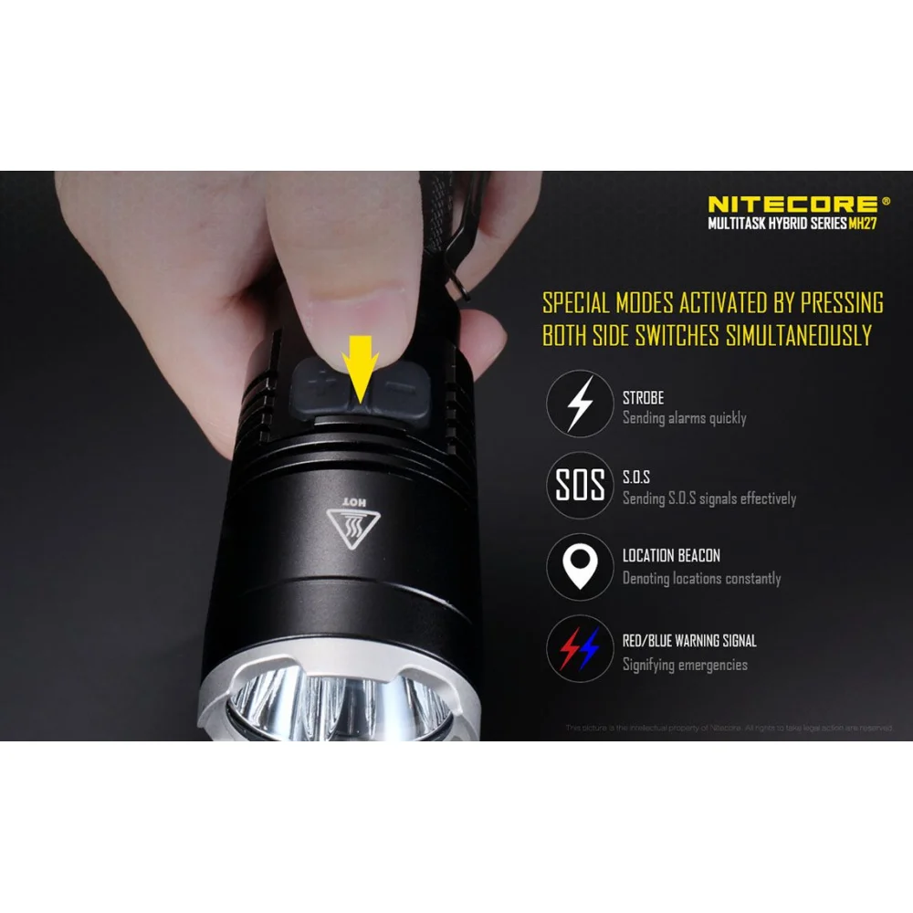 Komplet: Latarka Led Nitecore MH27 1000 Lumenów + Akumulator 1834 16 Komplet: Latarka Led Nitecore MH27 1000 Lumenów + Akumulator 1834