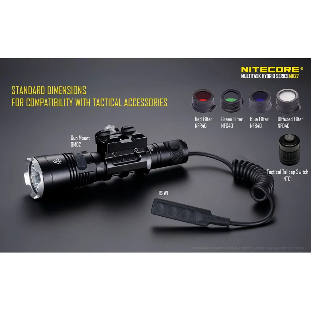 Komplet: Latarka Led Nitecore MH27 1000 Lumenów + Akumulator 1834 21 Komplet: Latarka Led Nitecore MH27 1000 Lumenów + Akumulator 1834