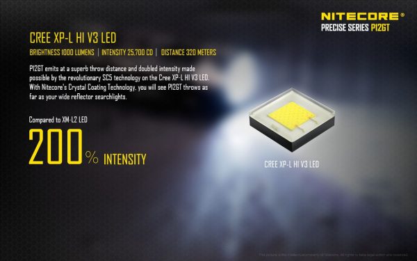 Latarka LED Nitecore P12GT 1000 lumenów + NL1826-8