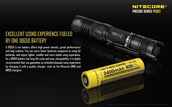 Latarka LED Nitecore P12GT 1000 lumenów + NL1826-15