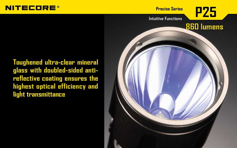 Światło S.O.S.: Tak | Maksymalny czas pracy (godz.): 325 | Zasięg wiązki światła (m): 283 | Waga bez baterii (g): 171 | Futerał: Tak | Wodoodporność: Tak | Kolor: Czarny | Baterie (kompatybilne): 1 x 18650 lub 2 x CR123 | Długość całkowita (mm): 160 | Średnica głowicy (mm): 40 | Źródło światła: Dioda LED Premium CREE XM-L U2 | Światło stroboskopowe: tak | Moc światła (L): 860 - LifeGun.pl Latarka Nitecore P25 Smilodon 860 Lumenów-22