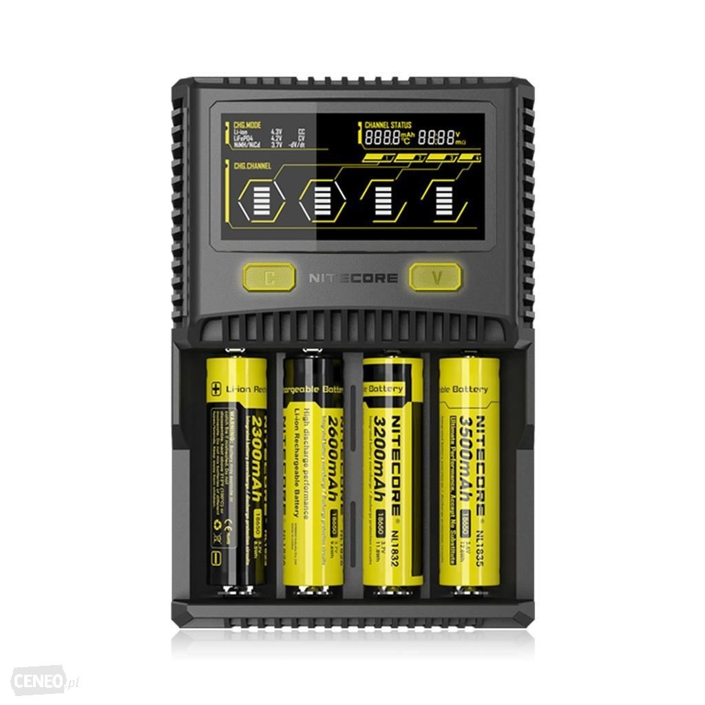 Ładowarka Nitecore SC4 Ładowarka Nitecore Superb Charger SC4 pozwala na ładowanie 4 akumulatorów niezależnie. Prąd ładowania ładowarki SC4 Superb Charger wynosi 6 A na 4 gniazda. Maksymalny prąd ładowania w pojedynczym gnieździe to 3A. Przejrzysty wyświetlacz LCD pozwala na kontrolę naładowania akumualtorów, oraz manualne wybieranie trybu pracy ładowarki. CECHY: 4 kanały ładowania Zoptymalizowany program do - LifeGun.pl Ładowarka Nitecore SC4-1