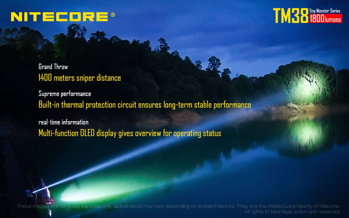 Zasięg wiązki światła (m): 1400 | Baterie w zestawie: Wbudowany akumulator | Wodoodporna: Tak - do 2 metrów | Opakowanie: Pudełko kartonowe | Moc światła (L): 1800 | Rękojeść: Aluminium | Źródło światła: Dioda LED CREE XHP35 HI D4 - LifeGun.pl Latarka Nitecore TM38 Tiny Monster 38 1800L-6