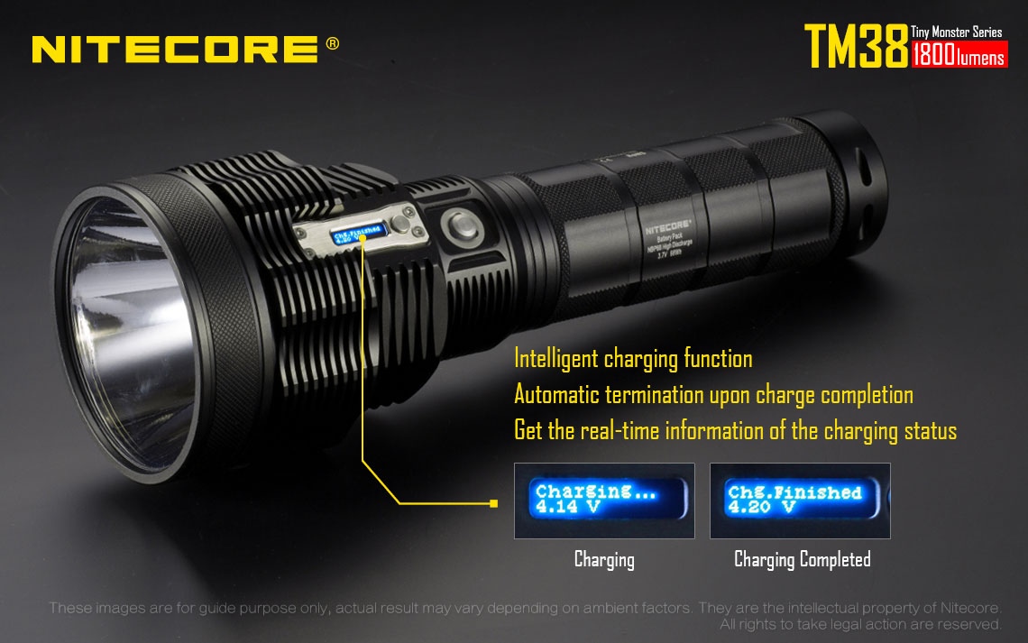 Zasięg wiązki światła (m): 1400 | Baterie w zestawie: Wbudowany akumulator | Wodoodporna: Tak - do 2 metrów | Opakowanie: Pudełko kartonowe | Moc światła (L): 1800 | Rękojeść: Aluminium | Źródło światła: Dioda LED CREE XHP35 HI D4 - LifeGun.pl Latarka Nitecore TM38 Tiny Monster 38 1800L-11