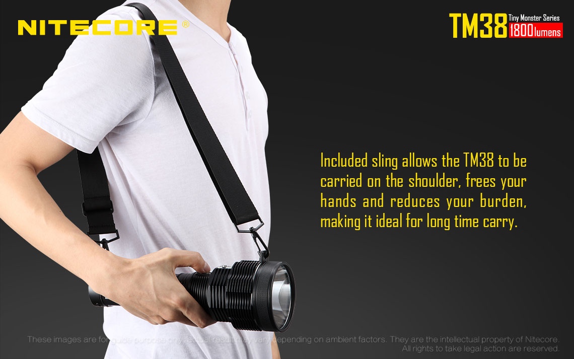 Zasięg wiązki światła (m): 1400 | Baterie w zestawie: Wbudowany akumulator | Wodoodporna: Tak - do 2 metrów | Opakowanie: Pudełko kartonowe | Moc światła (L): 1800 | Rękojeść: Aluminium | Źródło światła: Dioda LED CREE XHP35 HI D4 - LifeGun.pl Latarka Nitecore TM38 Tiny Monster 38 1800L-18