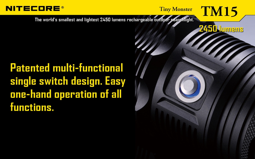 Maksymalny czas pracy (godz.): 52 | Zasięg wiązki światła (m): 465 | Waga bez baterii (g): 447 | Futerał: Tak | Wodoodporność: Do 2 m | Kolor: Czarny | Baterie (kompatybilne): 4 x 18650 lub 8 x CR123 | Długość całkowita (mm): 158 | Moc światła (L): 2650 | Średnica głowicy (mm): 60 | Źródło światła: 3x Dioda LED CREE XM-L2 - LifeGun.pl Latarka Nitecore TM15 Tiny Monster 2650 Lumenów-4