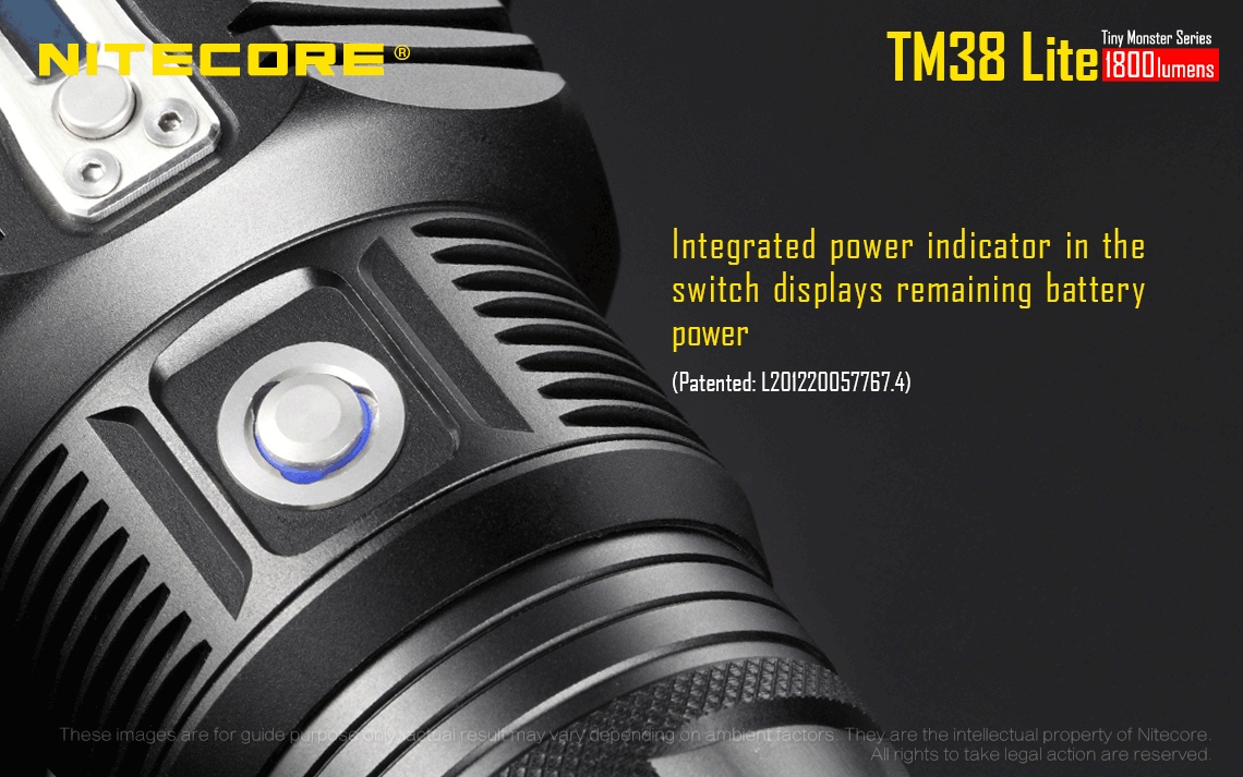 Zasięg wiązki światła (m): 1400 | Baterie w zestawie: Wbudowany akumulator | Wodoodporna: Tak - do 2 metrów | Opakowanie: Pudełko kartonowe | Moc światła (L): 1800 | Rękojeść: Aluminium | Źródło światła: Dioda LED CREE XHP35 HI D4 - LifeGun.pl Latarka Nitecore TM38 LITE Tiny Monster 38 1800L-14