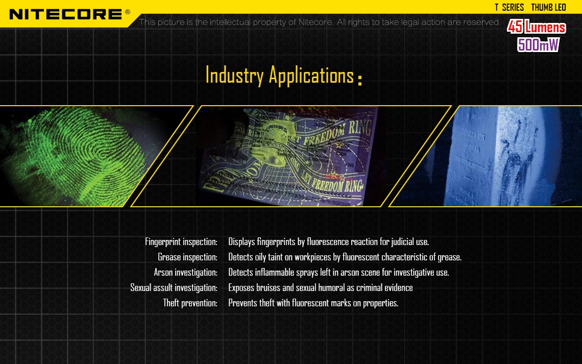 Latarka Nitecore Thumb 85 Lumenów Latarka UV Nitecore Thumb posiada ruchomą głowicę (zakres ruchu: 120 stopni). CECHY: Maksymalny czas pracy: 22 godziny Ruchoma głowica (zakres ruchu: 120 stopni) Zasilanie: wbudowany akumulator Li-ion Ładowanie za pomocą kabla USB (wskaźnik świeci się na czerwono podczas ładowania; wskaźnik świeci się na zielono, gdy akumulator jest naładowany) - LifeGun.pl Latarka UV Nitecore Thumb LEO-9