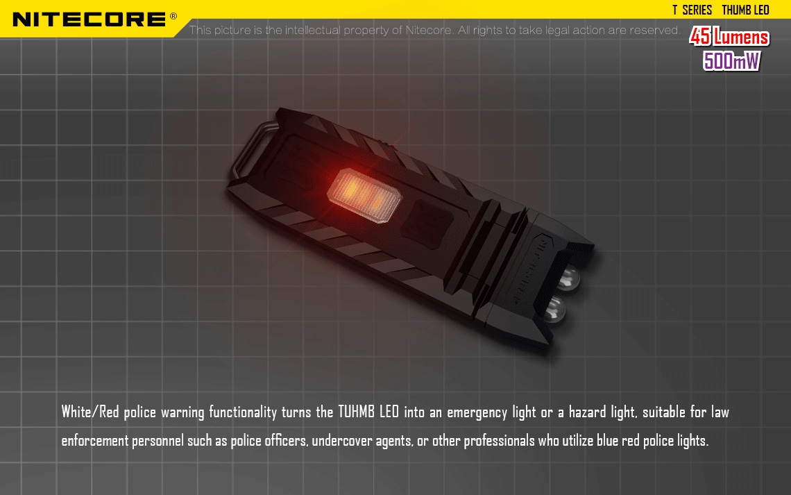 Latarka Nitecore Thumb 85 Lumenów Latarka UV Nitecore Thumb posiada ruchomą głowicę (zakres ruchu: 120 stopni). CECHY: Maksymalny czas pracy: 22 godziny Ruchoma głowica (zakres ruchu: 120 stopni) Zasilanie: wbudowany akumulator Li-ion Ładowanie za pomocą kabla USB (wskaźnik świeci się na czerwono podczas ładowania; wskaźnik świeci się na zielono, gdy akumulator jest naładowany) - LifeGun.pl Latarka UV Nitecore Thumb LEO-10