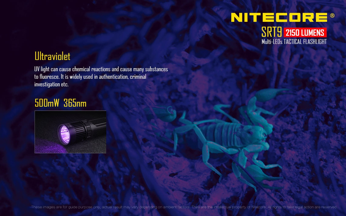 Zasięg wiązki światła (m): 246 | Wodoodporna: Tak - do 2 metrów | Montaż do paska: Standard | Pokrowiec: Tak | Baterie (kompatybilne): 2x 18650 lub 4x CR123 | Opakowanie: Pudełko kartonowe | Moc światła (L): 2150 | Rękojeść: Aluminium lotnicze | Źródło światła: Dioda LED Cree XHP50 - LifeGun.pl Latarka Nitecore SRT9 Smart Ring 2150L-12