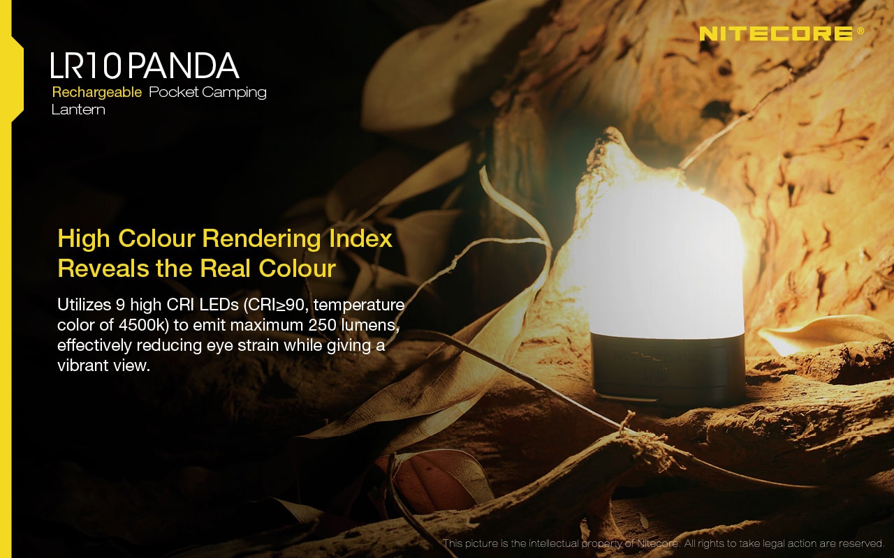 Światło S.O.S.: Tak | Maksymalny czas pracy (godz.): 38 | Zasięg wiązki światła (m): 24 | Baterie (kompatybilne): Akumulator Li-ion | Moc światła (L): 250 | Źródło światła: High CRI LED - LifeGun.pl Latarka Nitecore LR10 Panda 250 Lumenów-3