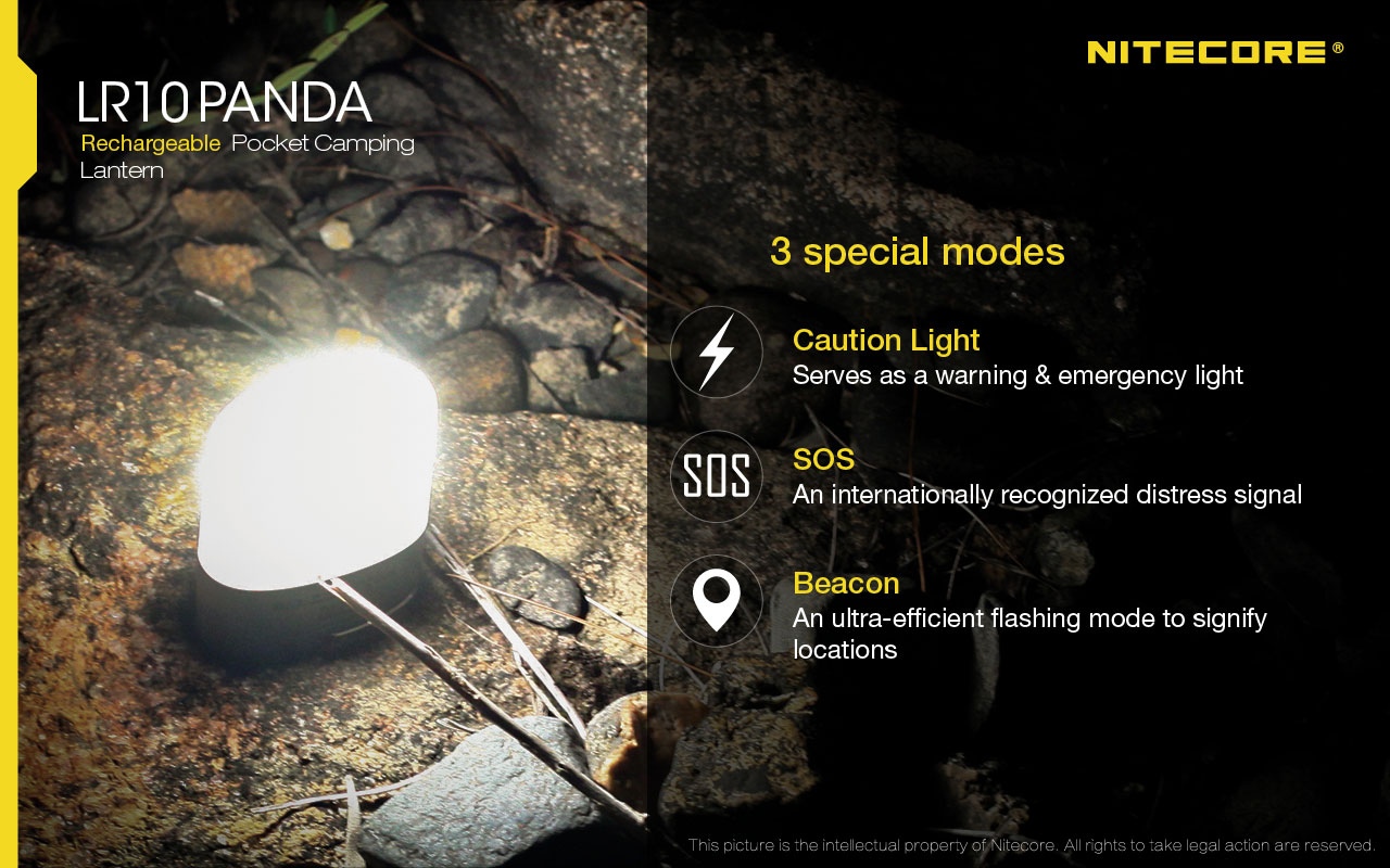 Światło S.O.S.: Tak | Maksymalny czas pracy (godz.): 38 | Zasięg wiązki światła (m): 24 | Baterie (kompatybilne): Akumulator Li-ion | Moc światła (L): 250 | Źródło światła: High CRI LED - LifeGun.pl Latarka Nitecore LR10 Panda 250 Lumenów-16